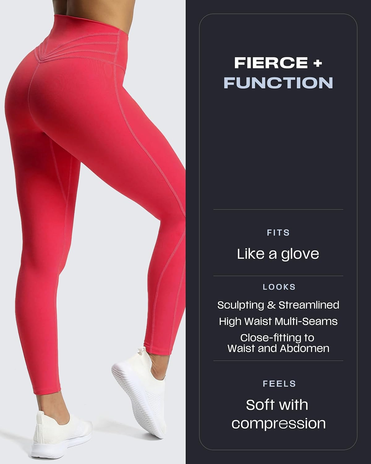 Aoxjox High Waisted Workout Leggings for Women Trinity Yoga Pants 26.5" - Image 2