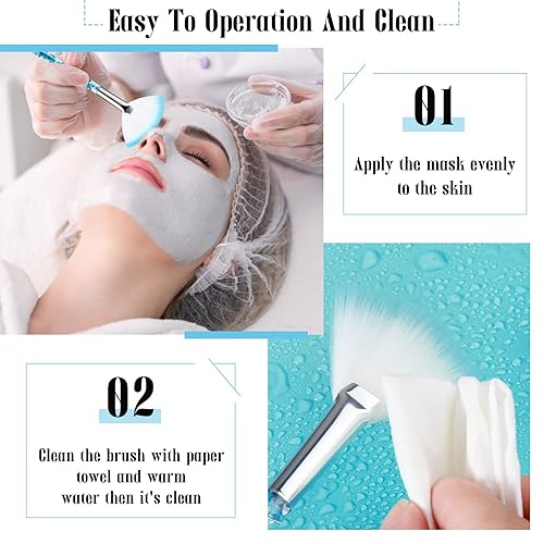 Miniatura 40 de Nuenen 12 cepillos faciales suaves para abanicos, aplicadores de ácido para barro, crema, rubor, maquillaje, cáscara, glicólico, multiuso