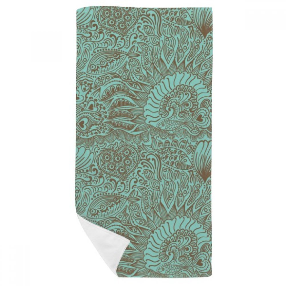 Serviette de bain douce 35x70cm motif poisson pour peaux sensibles