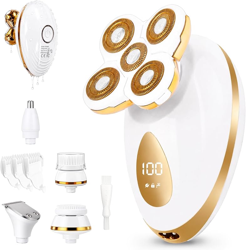 Barbeador elétrico feminino recarregável HACLIPPER 5 em 1 com cabeças flutuantes 5D