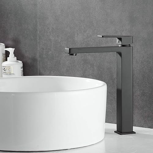 Miniatura 4 de Grifo de lavabo de lavabo, grifo de baño alto de un solo mango, grifo de lavabo cromado