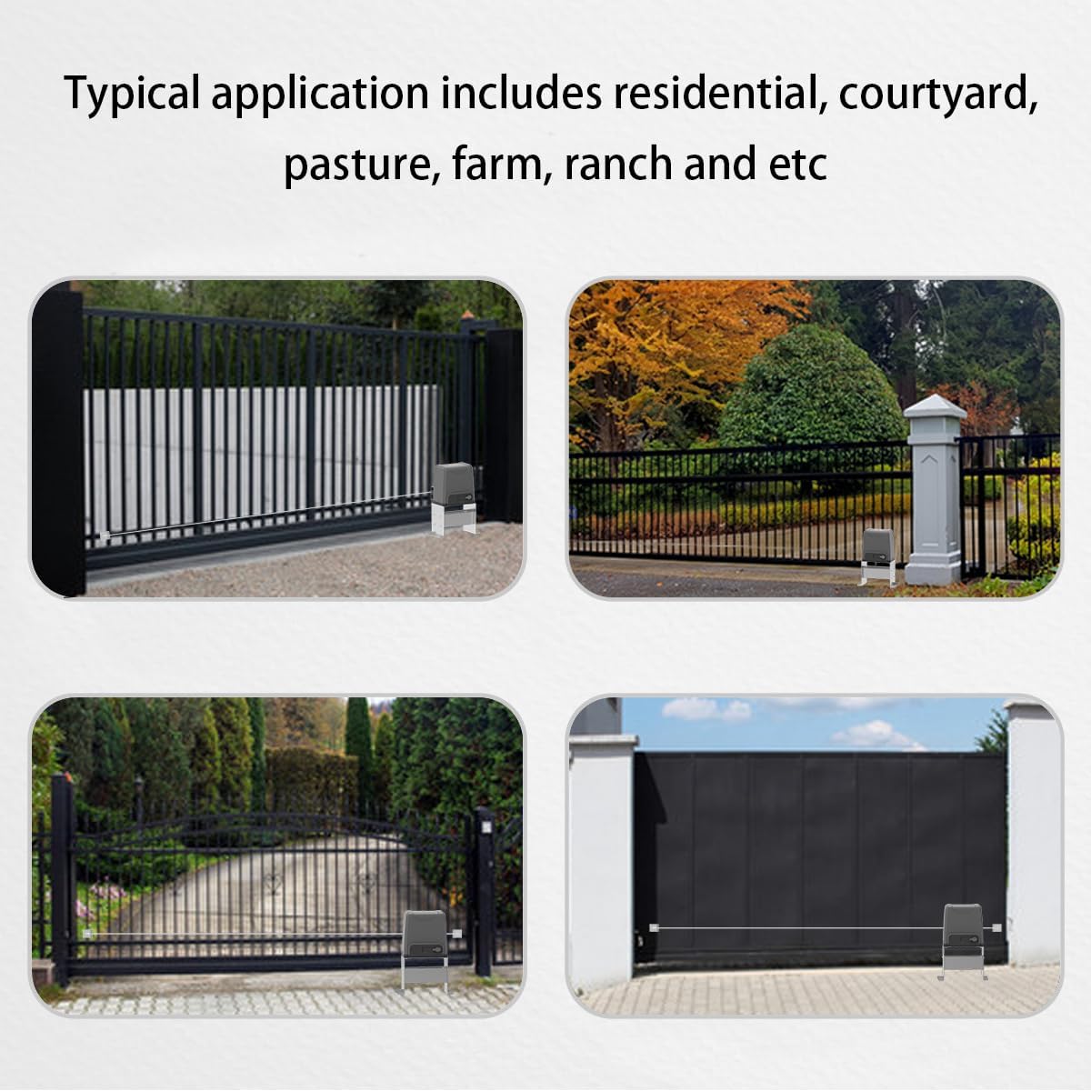 Sliding Automatic Gate Operator Kit with 2 Remote Controls and Infrared Sensor for Slide Gates up to 3300pounds and 40ft Long Chain Driven Gate Motor