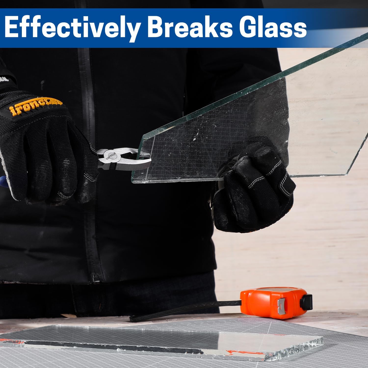 Glass Running Pliers Set with Rubber Tips for Glass Cutting and Breaking