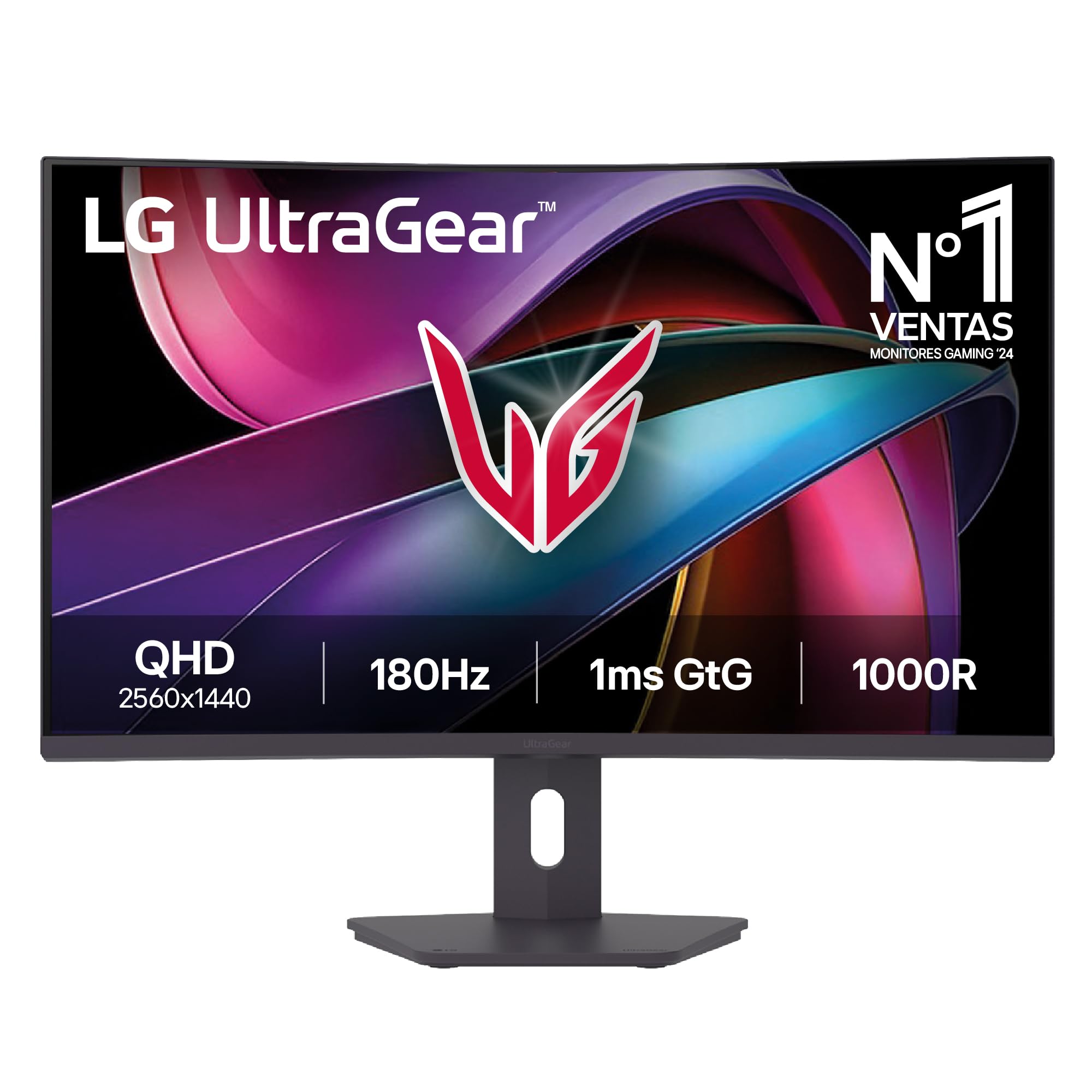 LG 32G600A-​B - Monitor Gaming Ultragear, 31,​5'', 31,​5", VA, 2560x1440, 16:​9, 180 Hz, 1 ms/​HDR10/​FreeSync, No Curvo, Altura Ajustable, Morado Grisáceo