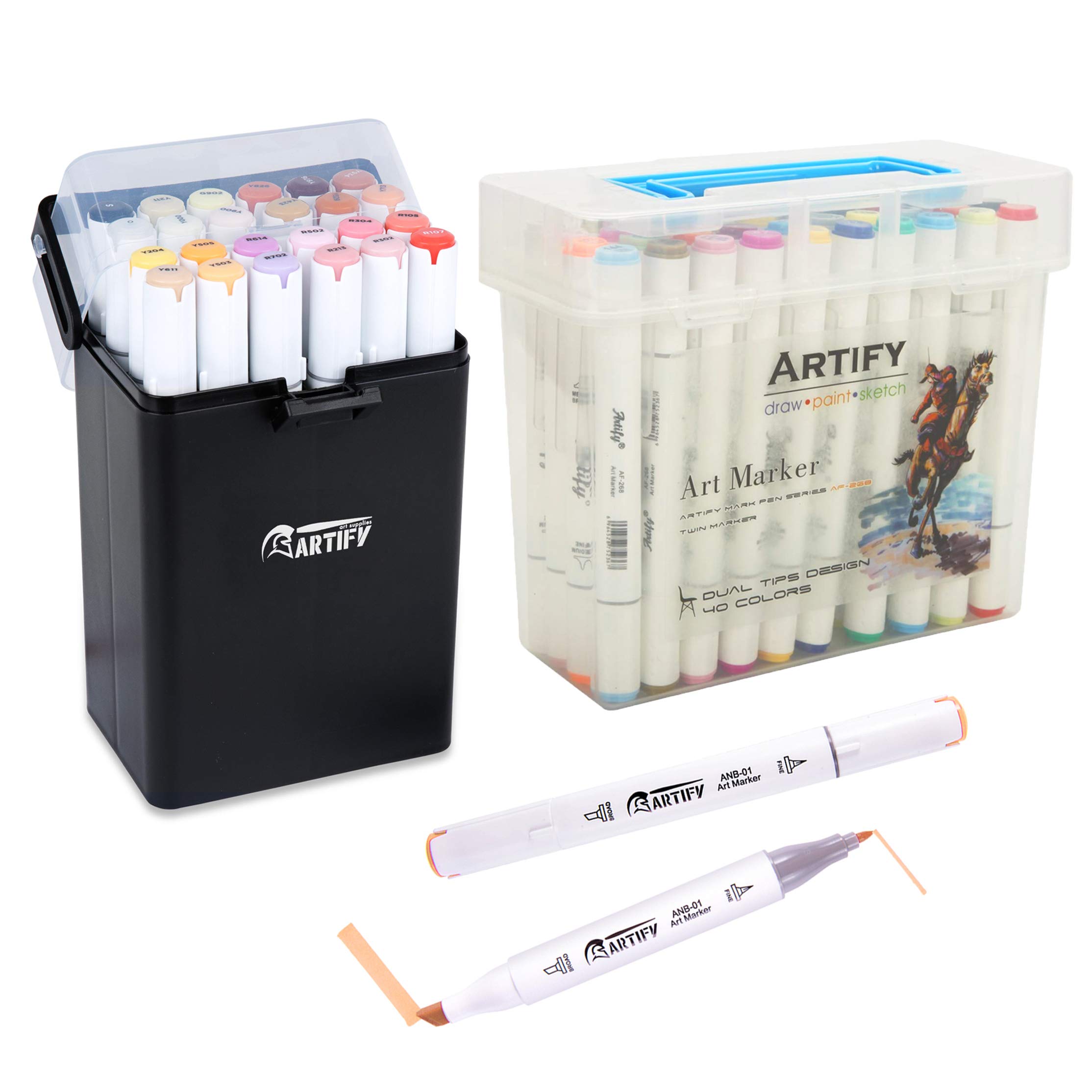 Buy ARTIFY Skin Tone Markers 24 Colors Dual Tips Marker Set with 40