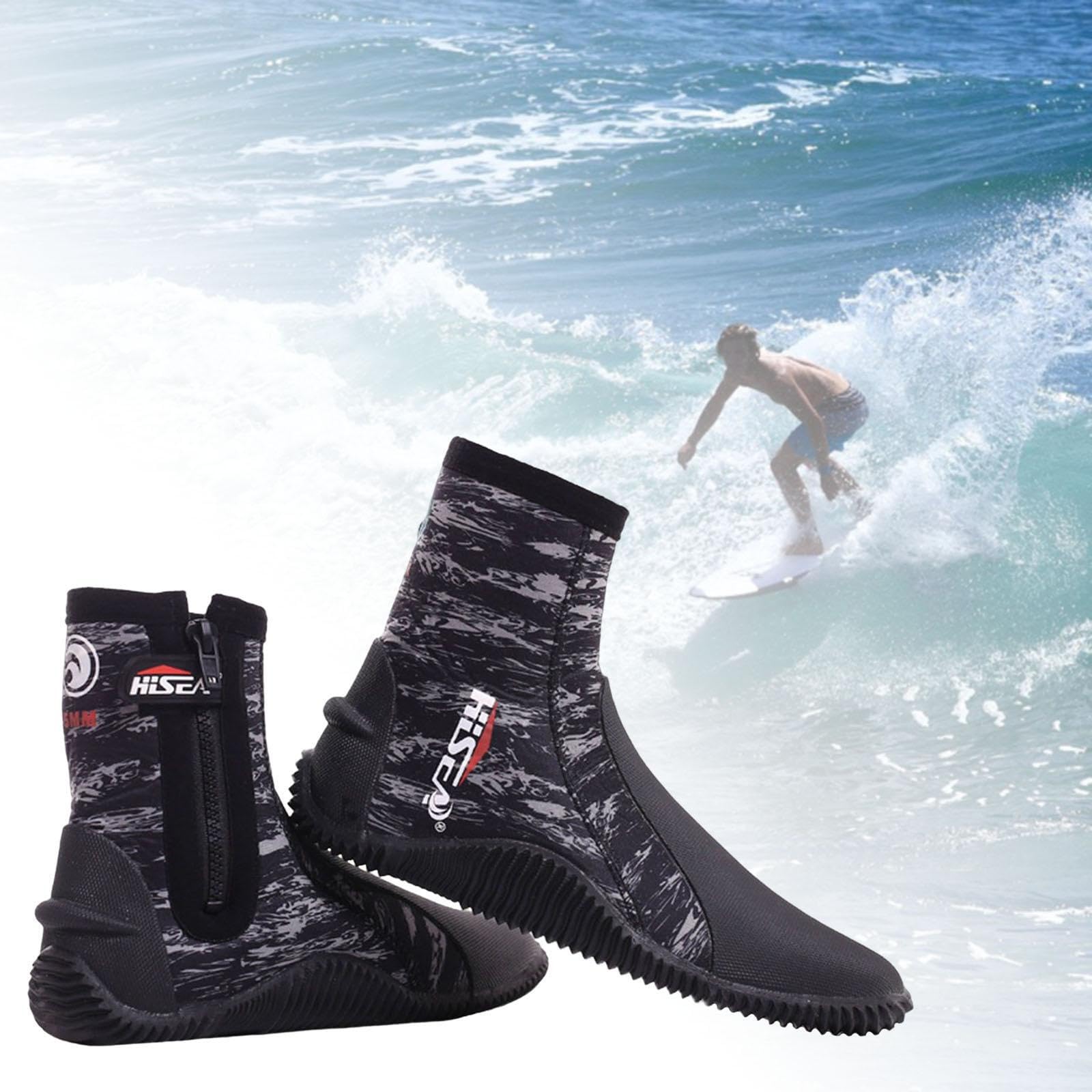 Neopren Tauchschuhe, Unisex, Wasserschuhe mit Rutschfester | Gummisohle, 5 mm dick, bequem und ideal für langes Training.