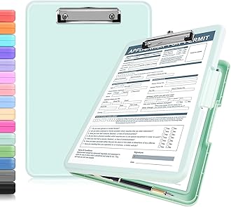Clipboard with Storage, Clipboards 8.5x11 with Storage, Nursing Clipboard Foldable, Smooth Writing with Pen Holder Clipboards, High Capacity Storage Clipboard for Office Storage, Nurse, Kids (Green)