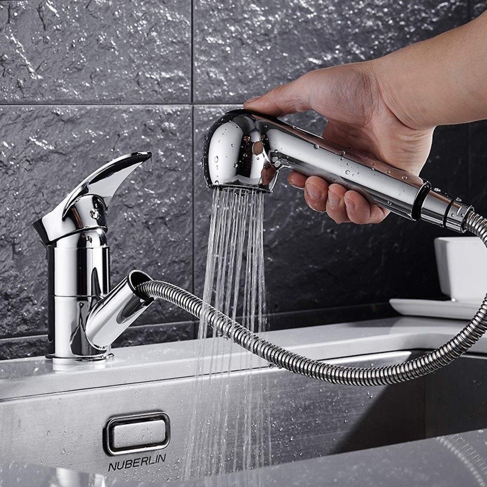 Robinet d'évier de lavabo extensible mitigeur de salle de bains - 8