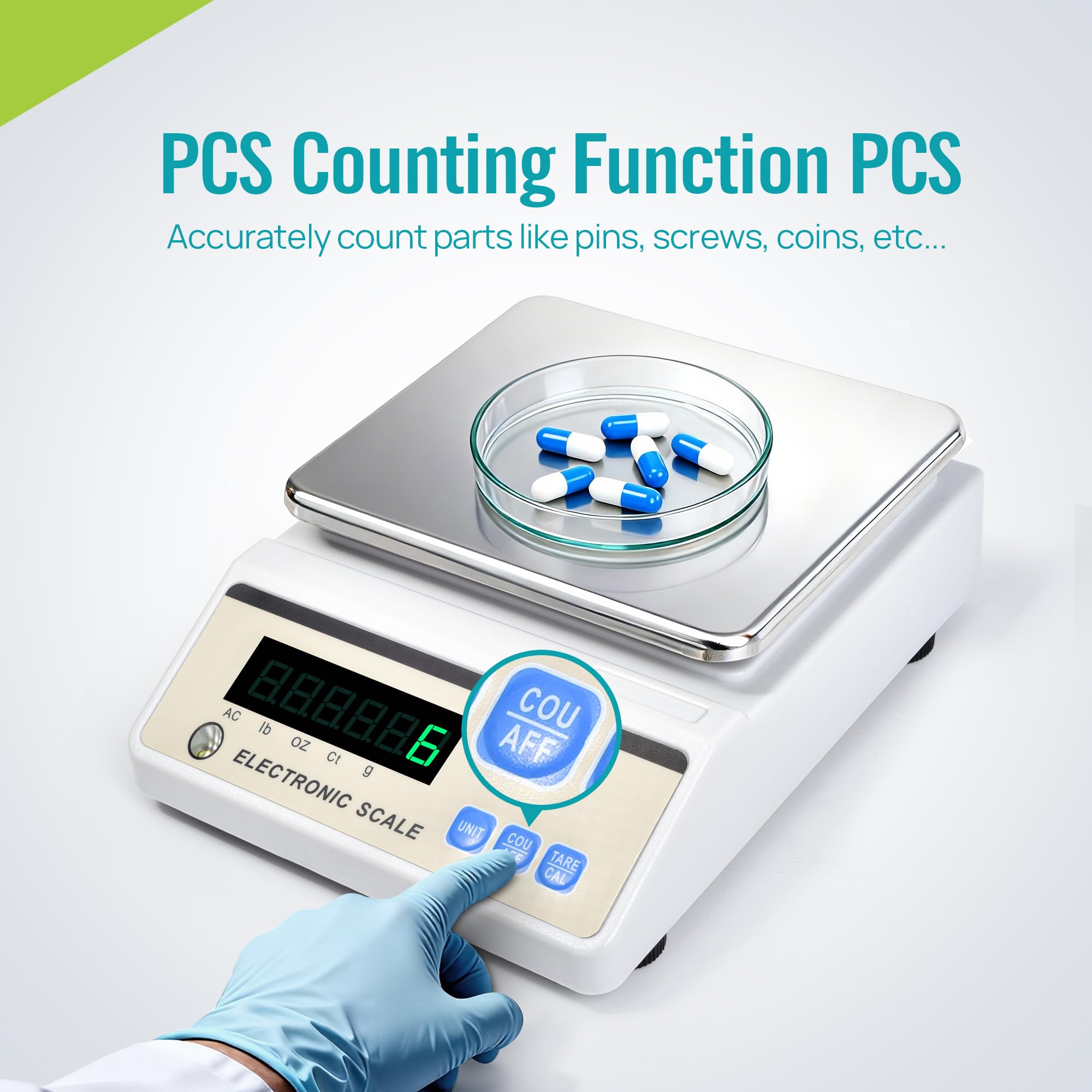 LICHEN Balanza analítica de laboratorio de 1000 g x 0,01 g con pantalla LED, báscula de laboratorio de alta precisión con unidades de g/ct/oz/lb, báscula científica de laboratorio para cocina