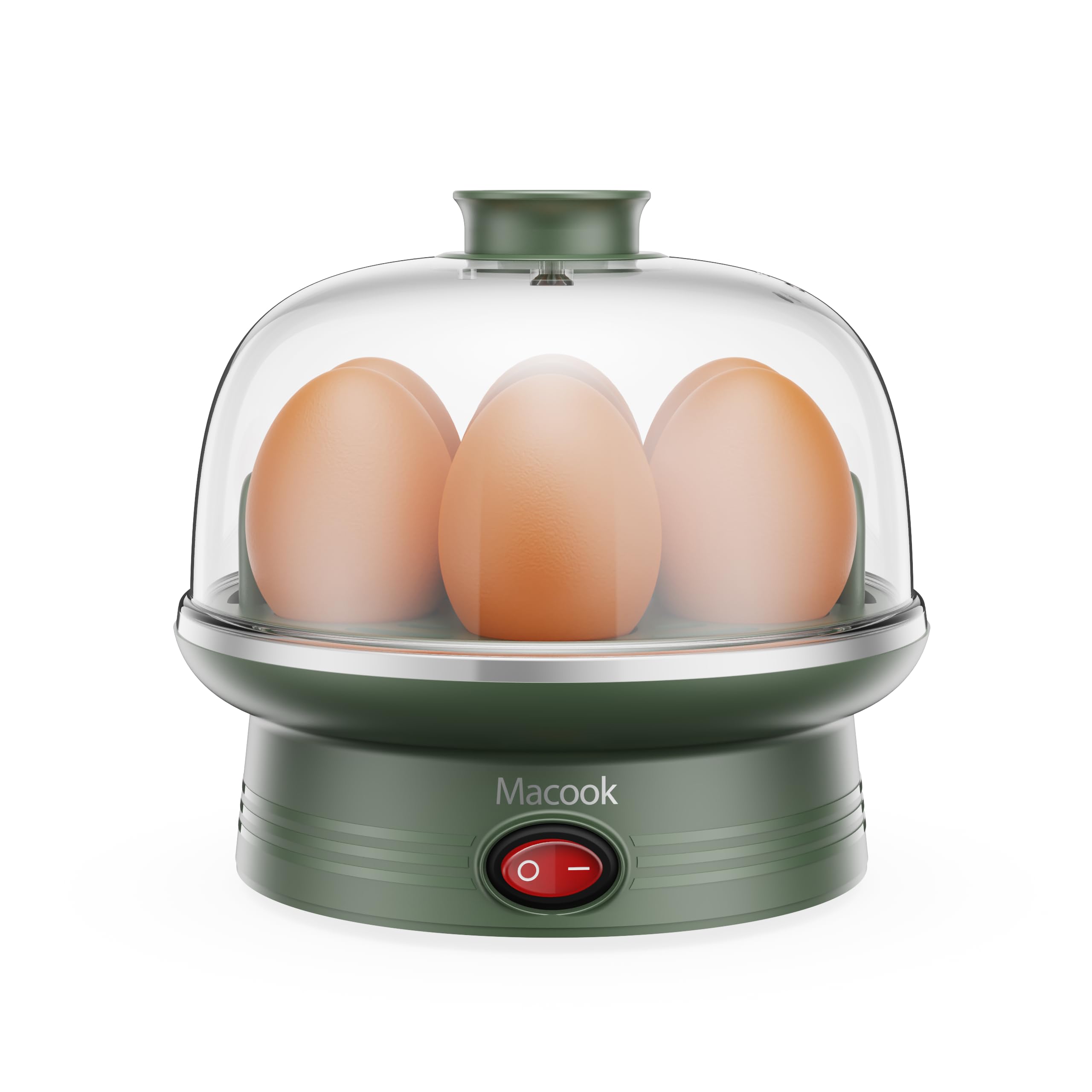 Macook Eierkocher für 1-7 Eier, Eierkocher Testsieger, mit Automatischem Abschaltung und üBerhitzungsschutz, Schnell Kochend, BPA-Frei, Leicht Zu Reinigen, 350 W, GrüN [Energieklasse A+++]