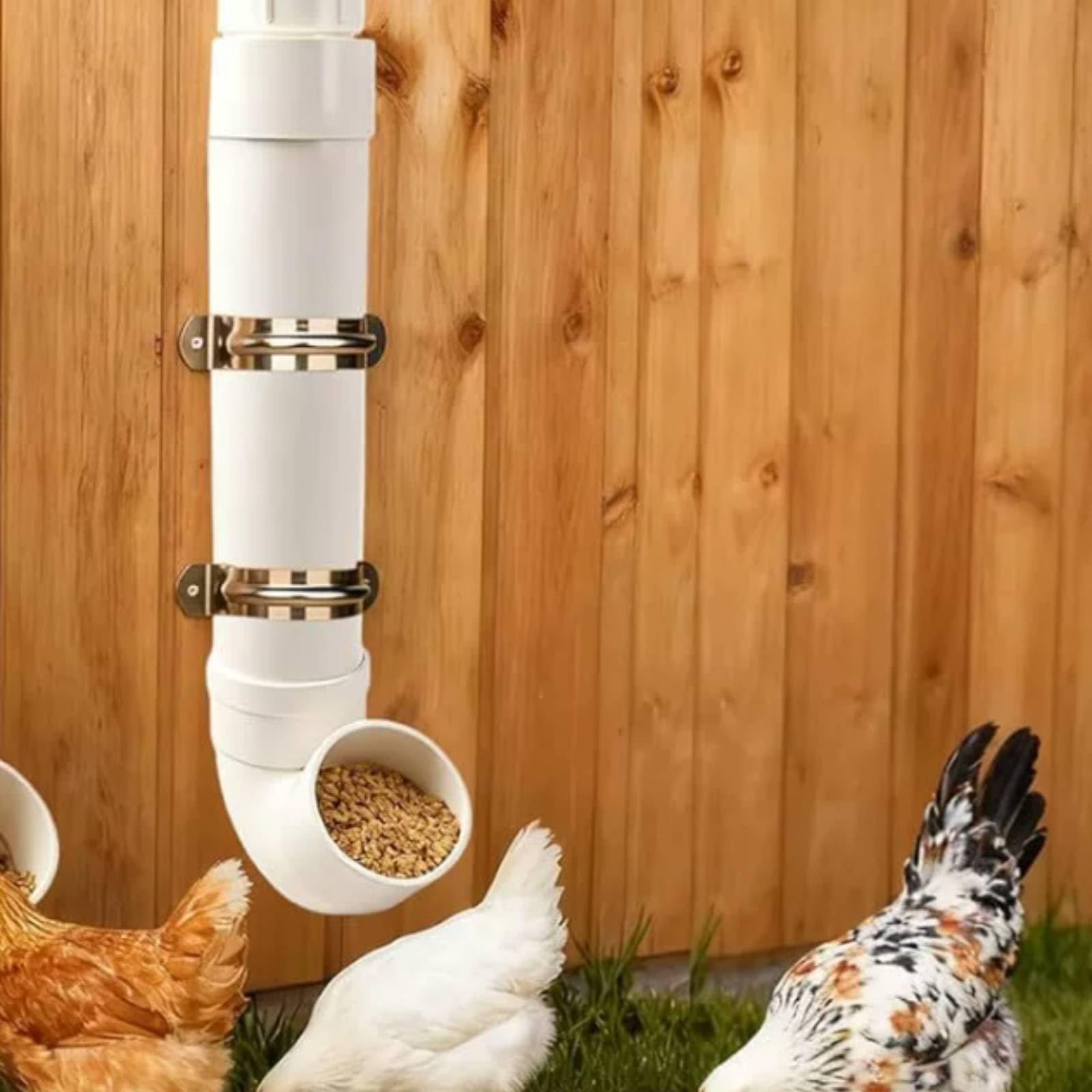3 Pezzi Mangiatoia in PVC senza Sprechi Mangiatoia a Gravità Durevole Distributore di Mangime per Allevatori