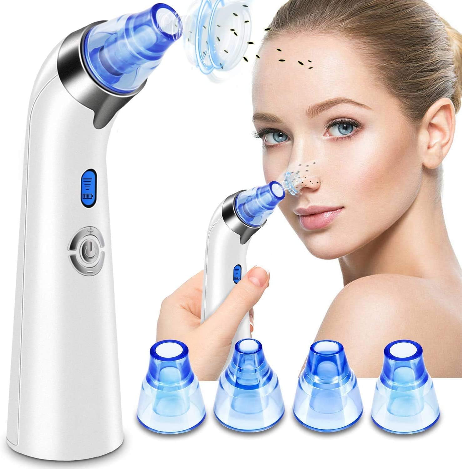 Blackhead Remover Pore Vacuum, YTT 5 Levels USB Comedo Suction Microdermabrasion Beauty Machine with LED Display for Facial Skin Acne Blackhead Treatment