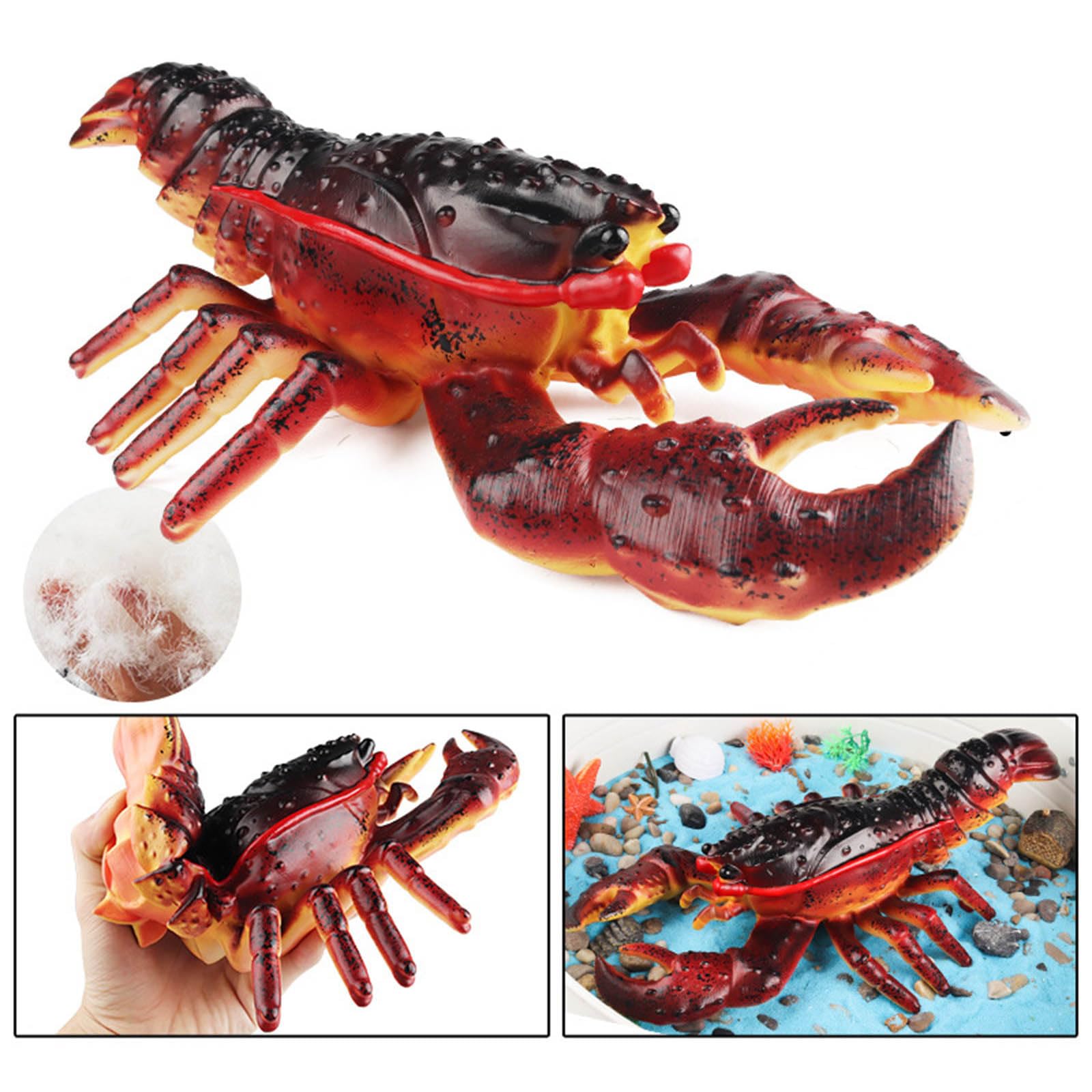 Amazon.co.jp: Xzmzbxzb リアルな人工ロブスター海洋生物モデル