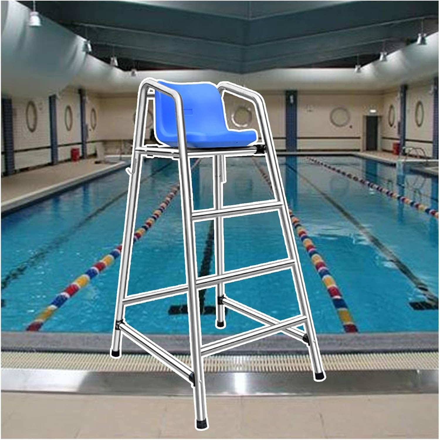 Stainless Steel 304 Lifeguard Chair 120-180cm for Pool & Beach, Heavy-Duty Durable Indoor/Outdoor Lifeguard Stand with Ladder, Perfect for Water Parks