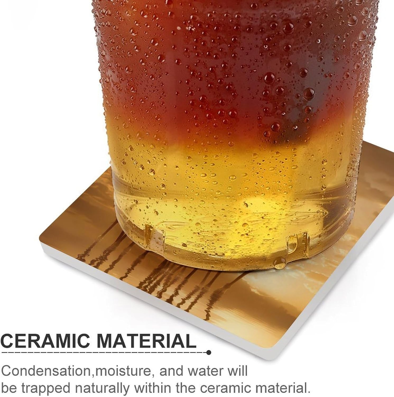 Giraffe Wild Animal Coaster for Drinks Square Ceramic Table Coasters Stone Mat Crafts 6PCS Home Kitchen Decor