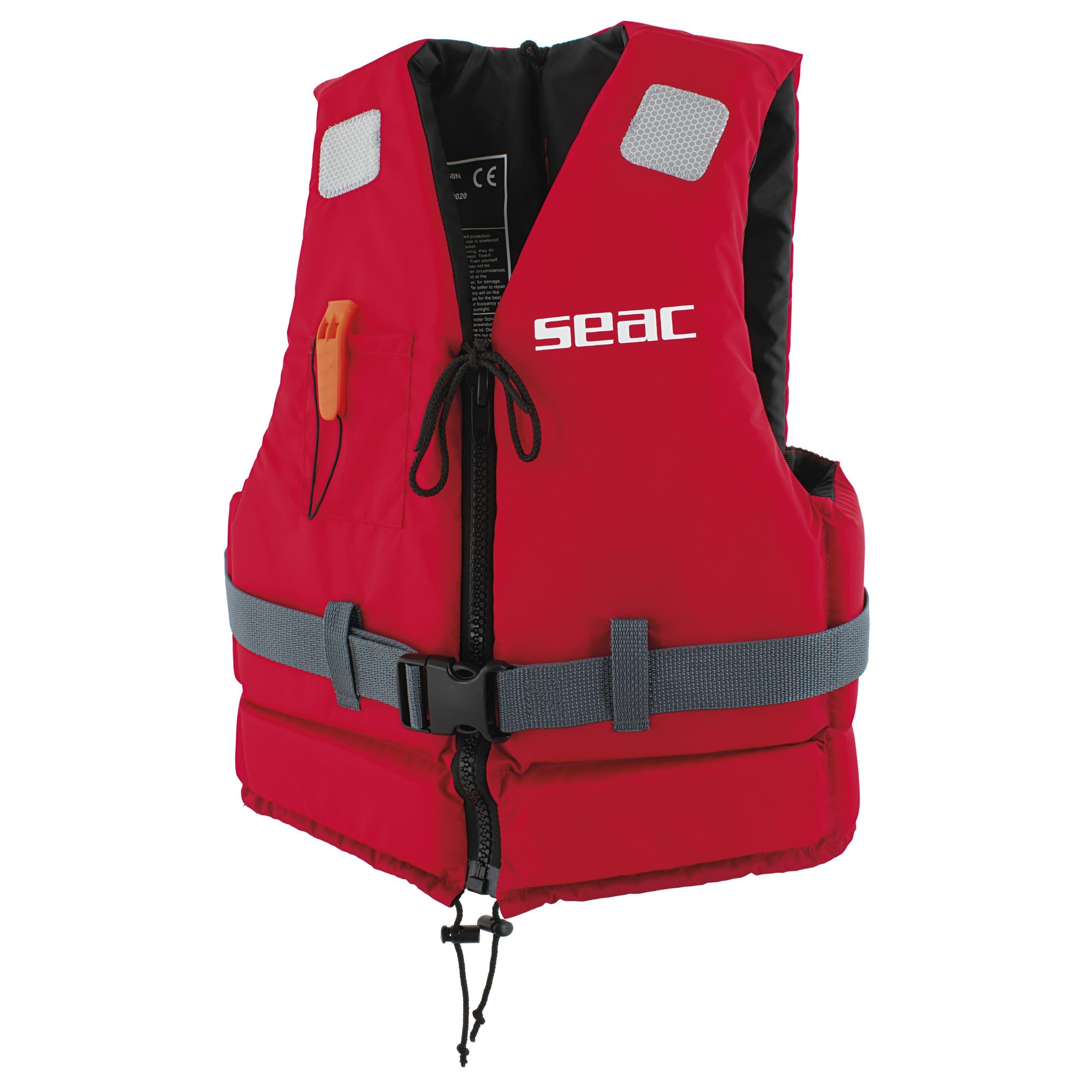 SEAC Vest Hydro - Gilet di Galleggiamento per Snorkeling e Sport Acquatici in 5 Taglie – Giubbotto di Sicurezza in Nylon con Fischietto e Inserti Riflettenti – Certificato EN ISO 12402-5 Unisex adulto