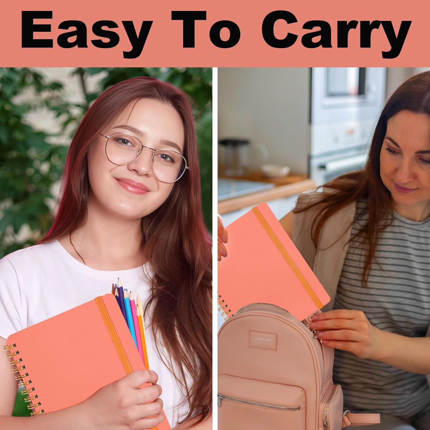 12 PCS Spiral Notebook, Spiral Journal Notebook, Notebooks for Work, Note Taking, School, Small Notebooks with Strap, Cute Notebooks for Women