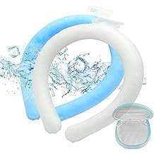 Neck Cooling Tube,2 PCS Pack with Carry Bag,Reusable Ice Pack,Neck Coolers for Hot Weather,Ice Ring for Summer Heat,Personal Cooling Device,Ideal for Sports,Outdoor (Blue+White)