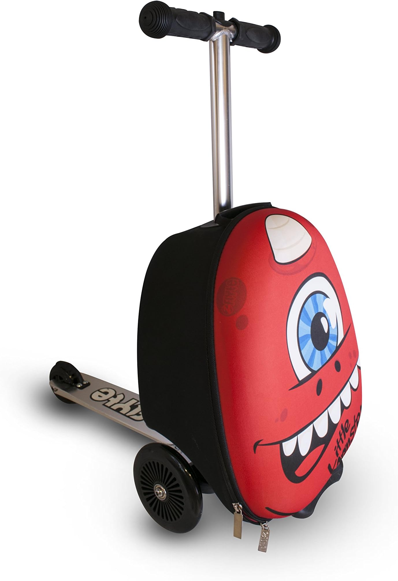 ZincFlyte Kid's Luggage Scooter 15" - Sid the Cyclops, Red