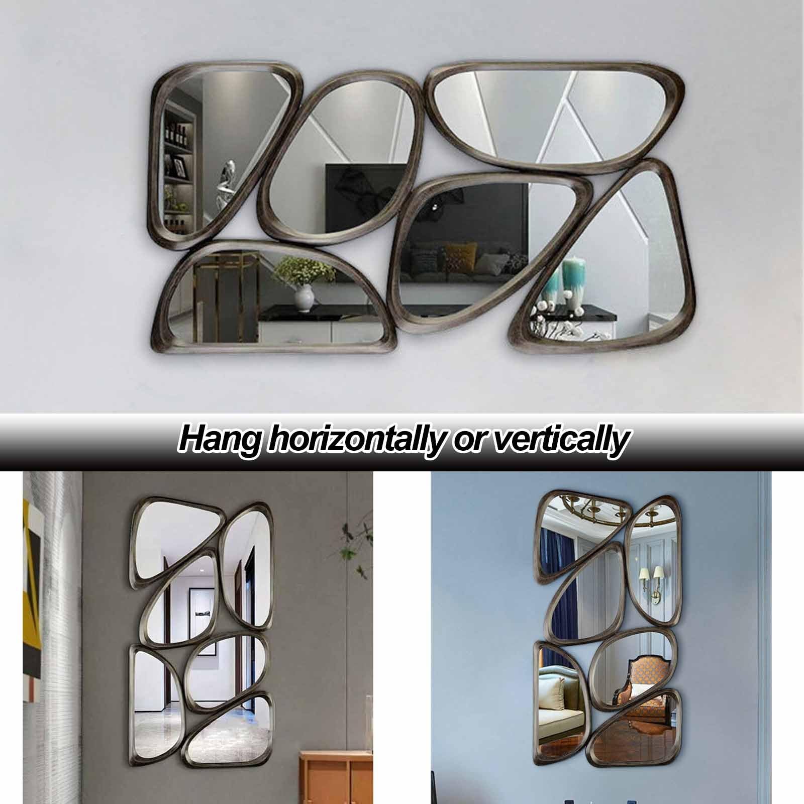 Antiker Wandspiegel, Holzspiegel für das Badezimmer, Kreativer Wand-Dekorspiegel, Hängende Wanddekoration (47,24 x 23,62 Zoll)