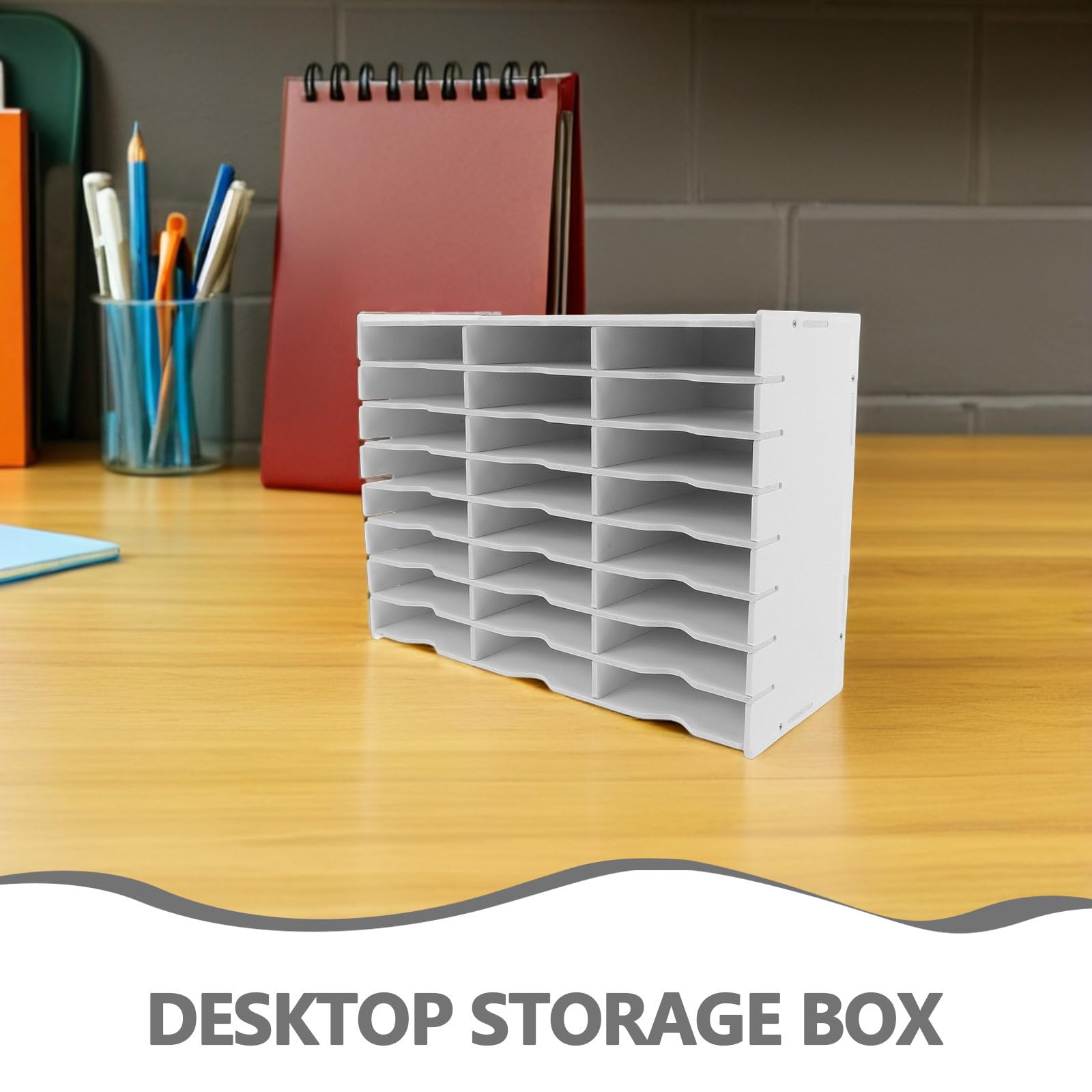 Organizer da Scrivania con Scomparti Contenitore Sundry e Porta Documenti Compatto per Telefono Timbri e Cancelleria Scaffale Desktop Multifunzione per Ufficio Casa e Artigianato