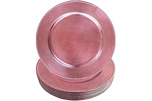 Blush Pink Plastic Beaded Charger Plates