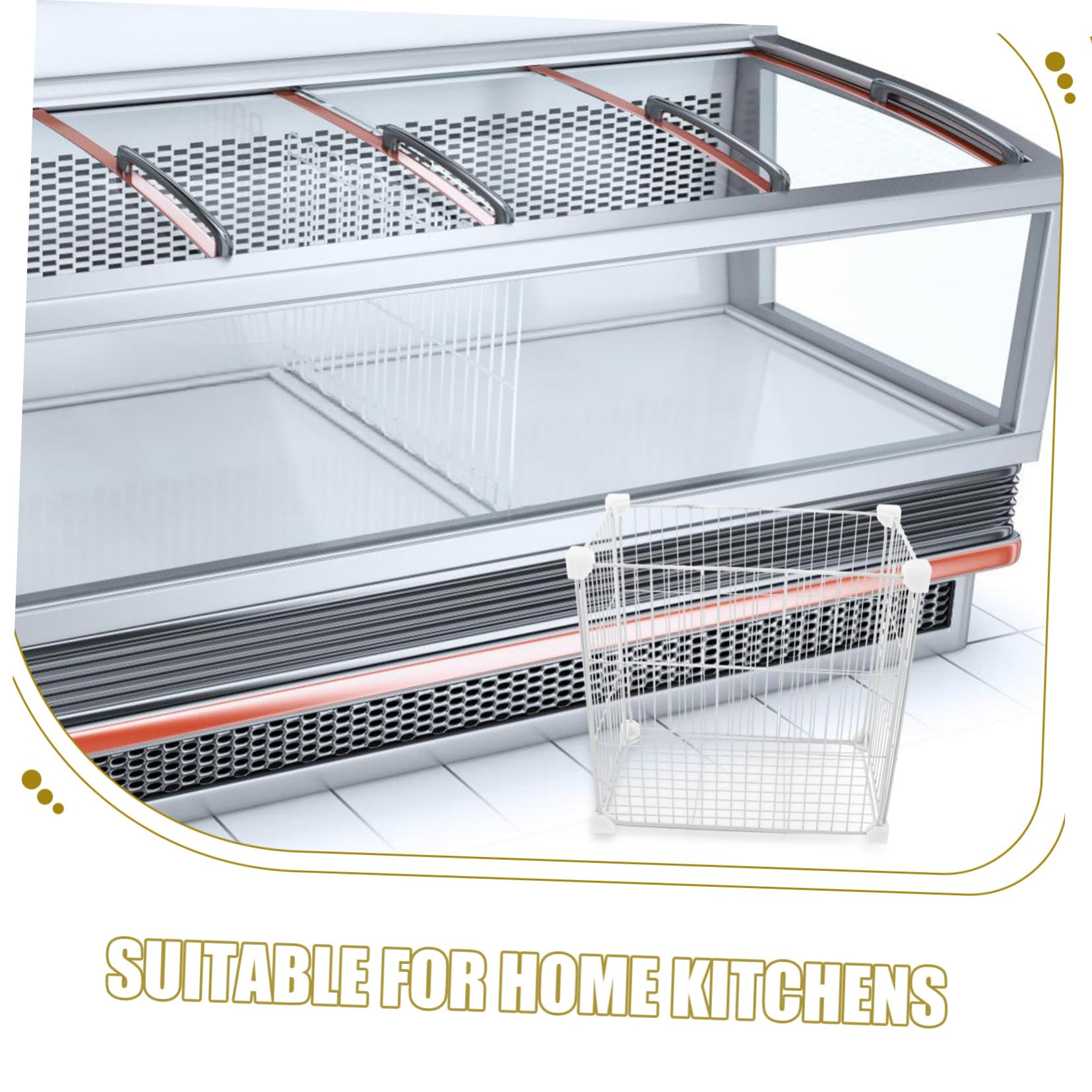 DOITOOL Gefrierkorb Organizer aus Metall für Snacks und Obst Einfrierbehälter mit Aufbewahrungsfunktion für Kühlschrank
