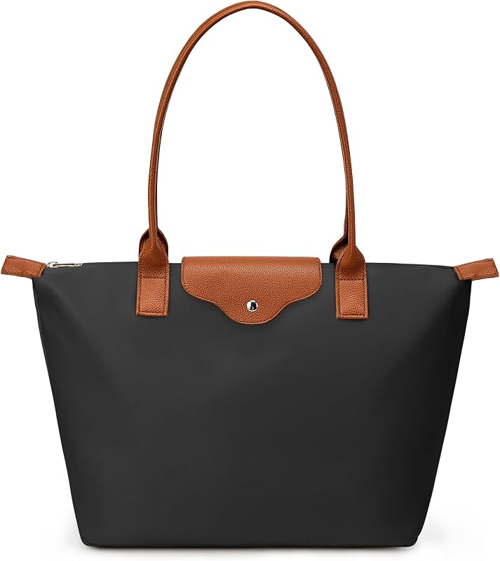 KALIDI Tote Bag for Women Nylon Top-Handle Purse,Large Capacity Shoulder Hobo handBag with Zipper Leisure Foldable Weekend