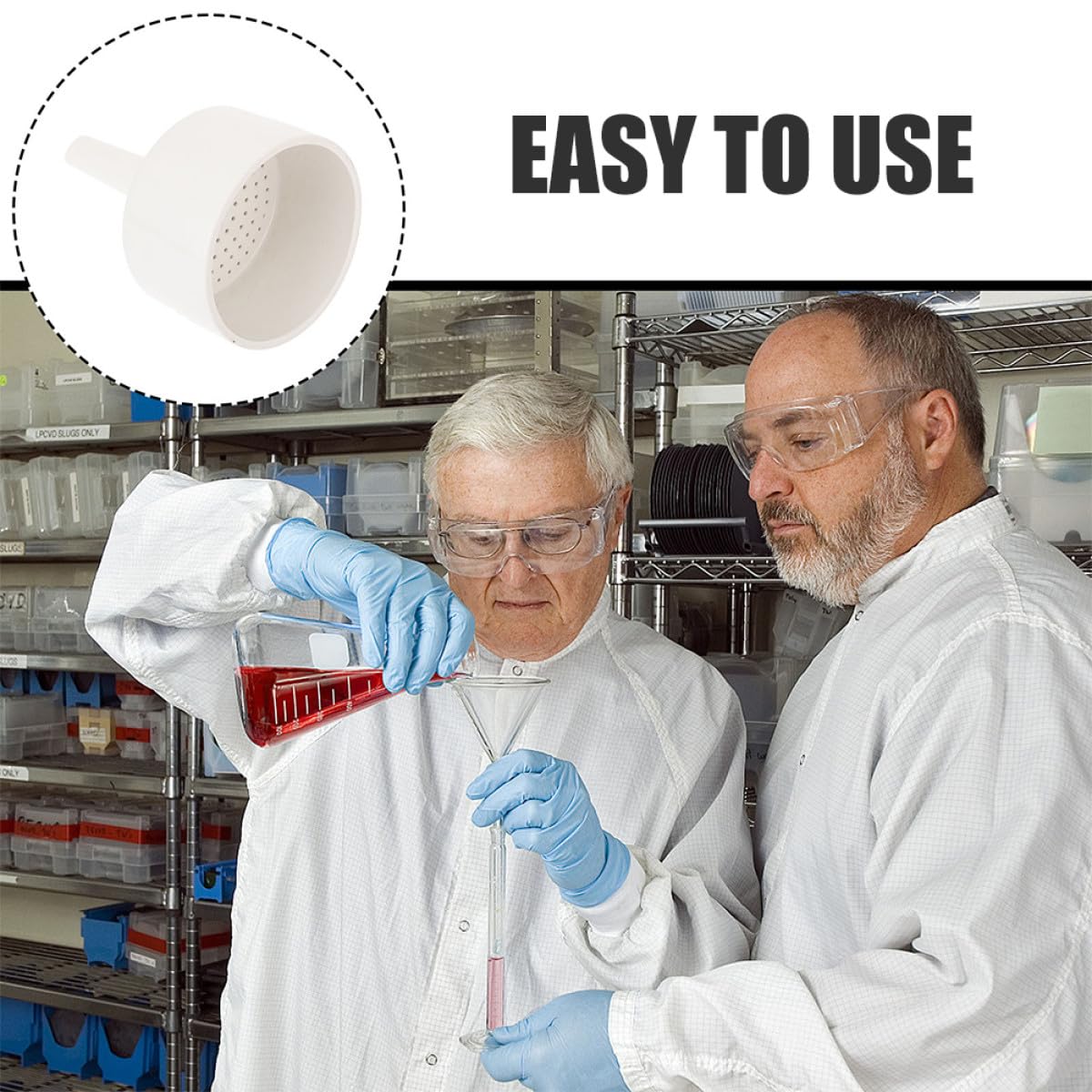 Weißer Keramik Büchnertrichter, 2 Stück, Laborfiltration