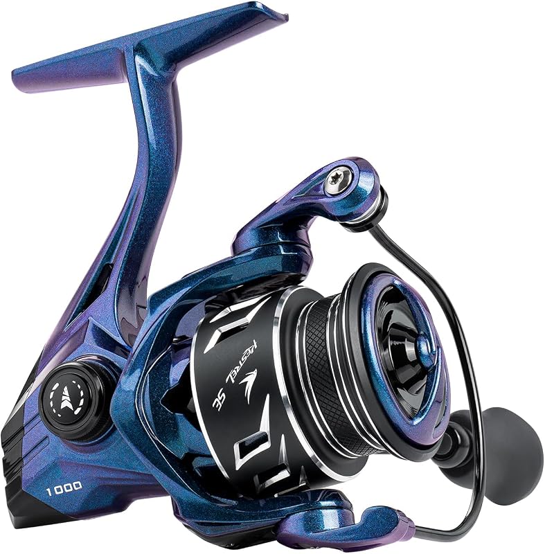 Carrete de pesca giratorio Kestrel SE, carrete giratorio SFS ultraligero de 5 oz, construcción Sycron de alta resistencia, BB 7+1 MaxiDur con doble blindaje, rotor de carrete aerodinámico, arrastre máximo de 13,2 libras