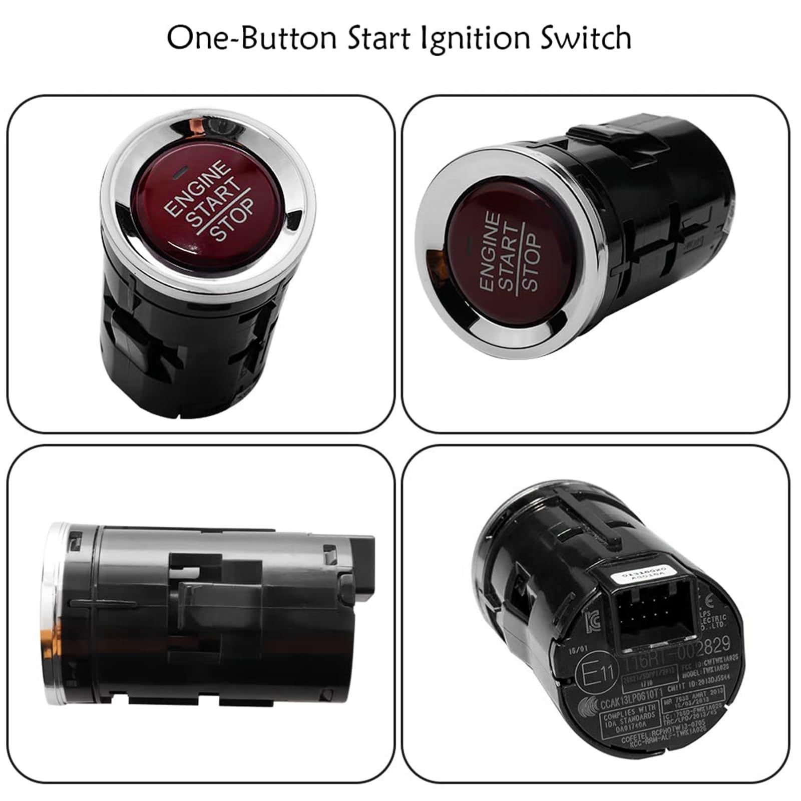 Botón pulsador de Arranque y Parada de Motor con Interruptor de un botón 2016 2017 2018 for HR-V 1.8L 35881-T4N-H02 35881-T4N-702 Botón de Arranque/Parada del Motor