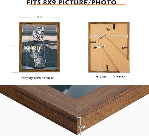 Vista 347 de Marco gris rústico de 18 x 24 pulgadas, marco para póster de 18 x 24 pulgadas, color gris envejecido, grande, retro, natural, 24 x 18 pulgadas