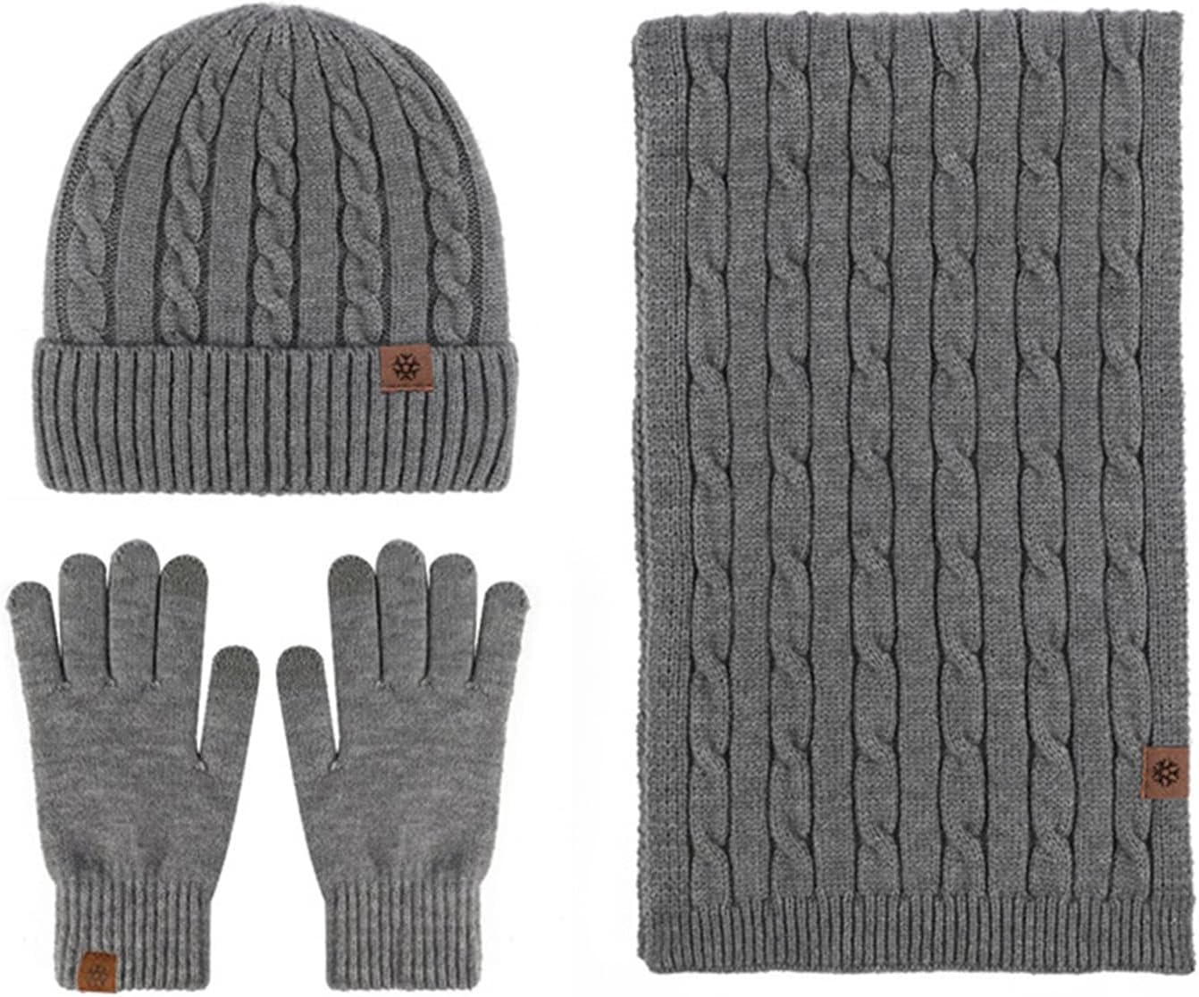 Winter Hat Scarf Gloves Set Knitted Hat Scarf Gloves Three Piece Winter Set for Cold Weather Women Men