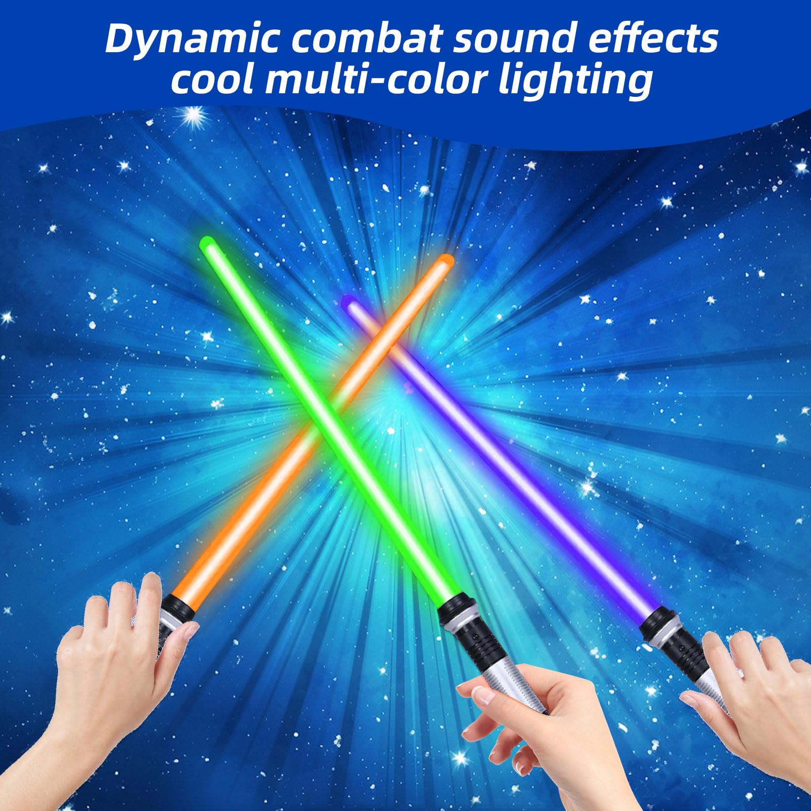 Spada Laser-2 Pezzi per Bambini Lightsaber RGB 15 Colori