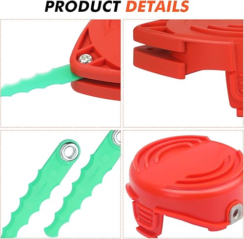 Miniatura 6 de THTEN SF-080 - Juego de 18 cuchillas para recortar césped compatible con Black & Decker GH3000 LST540 GH3000R LST540B