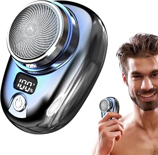 Afeitadoras de viaje para hombres, maquinilla de afeitar elﾃｩctrica recargable con pantalla de nivel de baterﾃｭa - Mﾃ｡quina de afeitar para afeitarse la cara, regalo para hombres, adecuada Tsuchiya