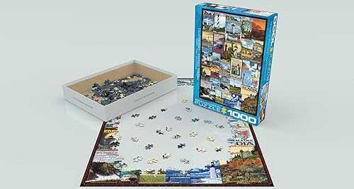 Miniatura 3 de EuroGraphics Lighthouses Vintage ADS Puzzle (1000 piezas), 6000-0779, azul