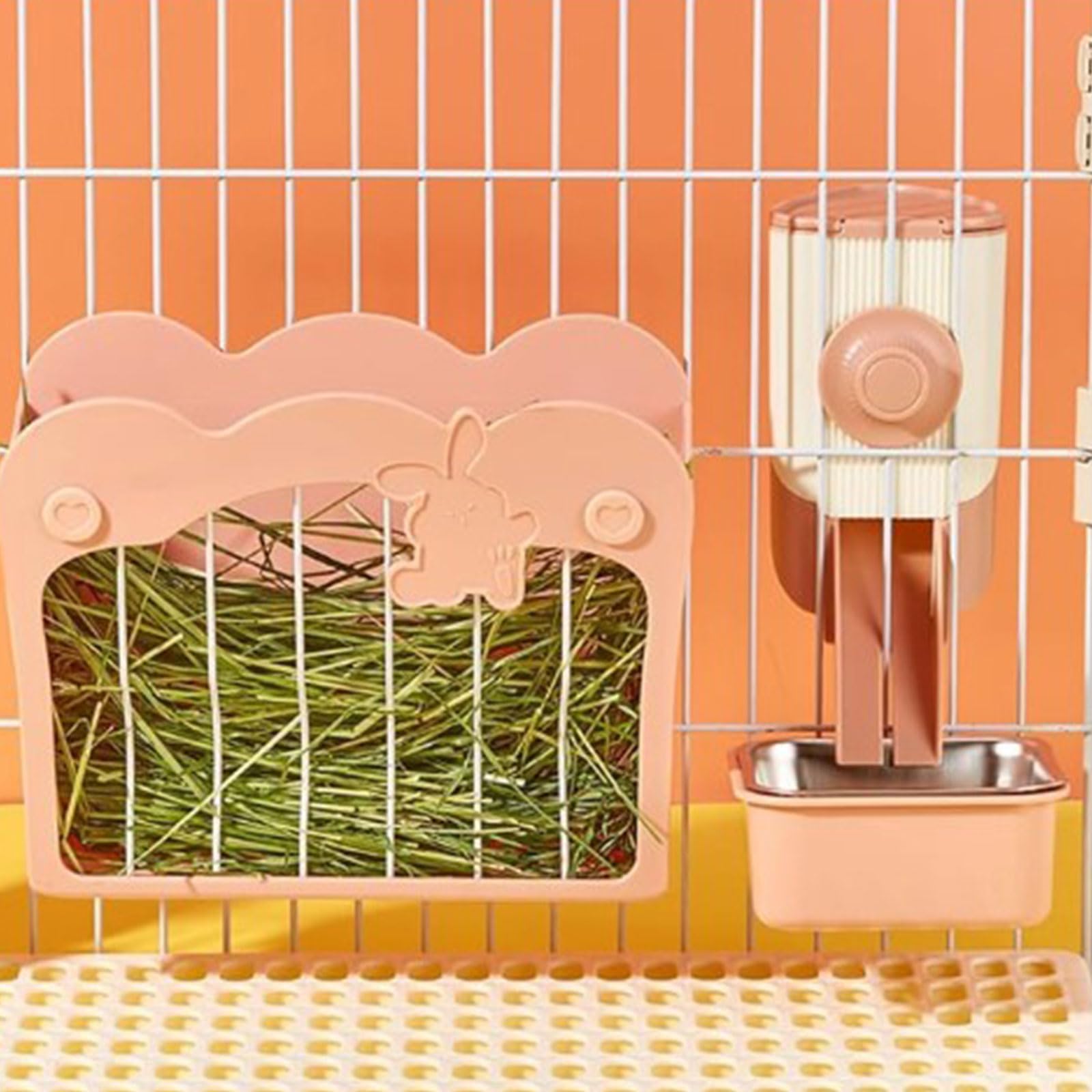 Générique 3 pièces d ' Alimentation en Foin pour Petit Lapin de Compagnie Suspendu Cage d ' Alimentation en Foin Bol de Nourriture d ' Alimentation Automatique pour Chinchillas pour Petits Animaux de