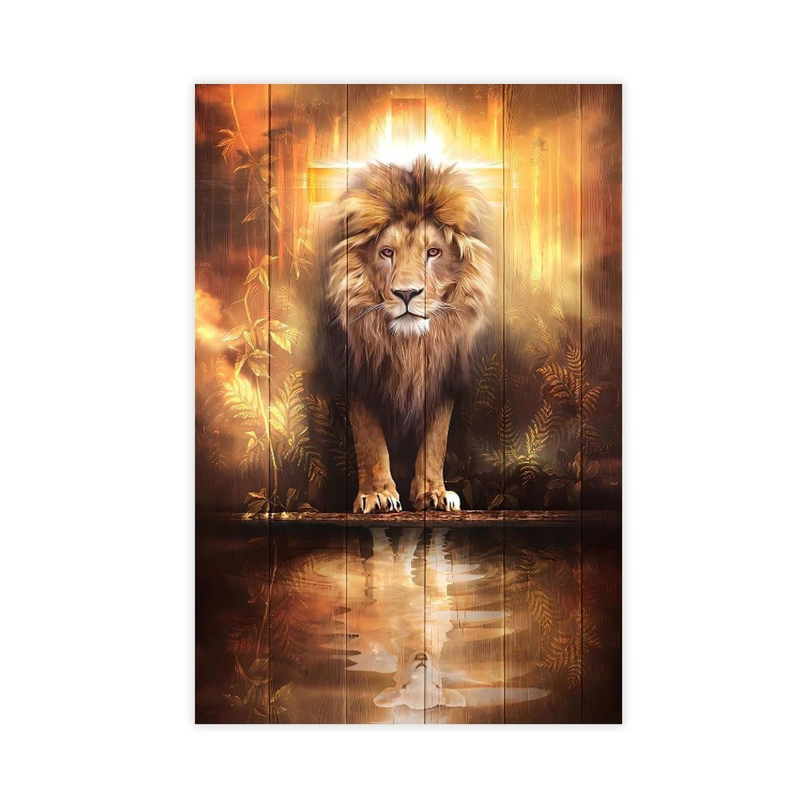 Qnvjqkdsi Unframe The Lion And The Lamb Poster Canvas Poster Bedroom Decor Landscape Office Room Decor Gift 16" L X 24" W