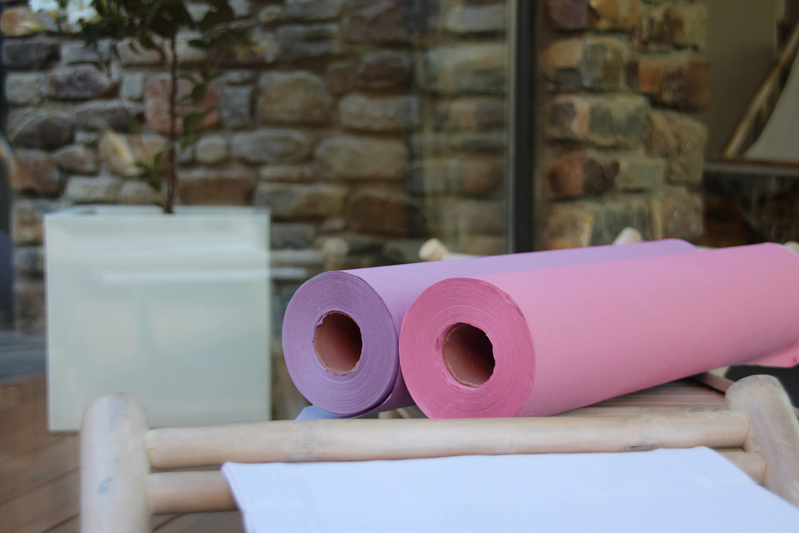 Saten Rollo Camilla, 0.59 x 58 Metros, 2 Capas, Lisa, Blanca, Set de 6, Reciclada