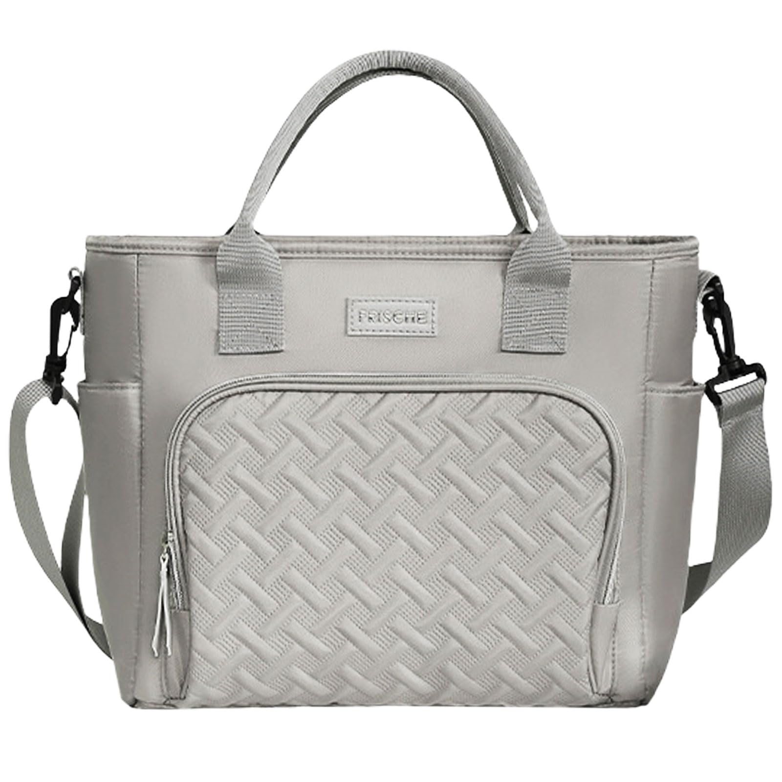 FAVORTALK Insulated Lunch Bag Lunch Bags for Women for Work with Adjustable Strap for School Womens Large Lunch Bag B42208 Grey