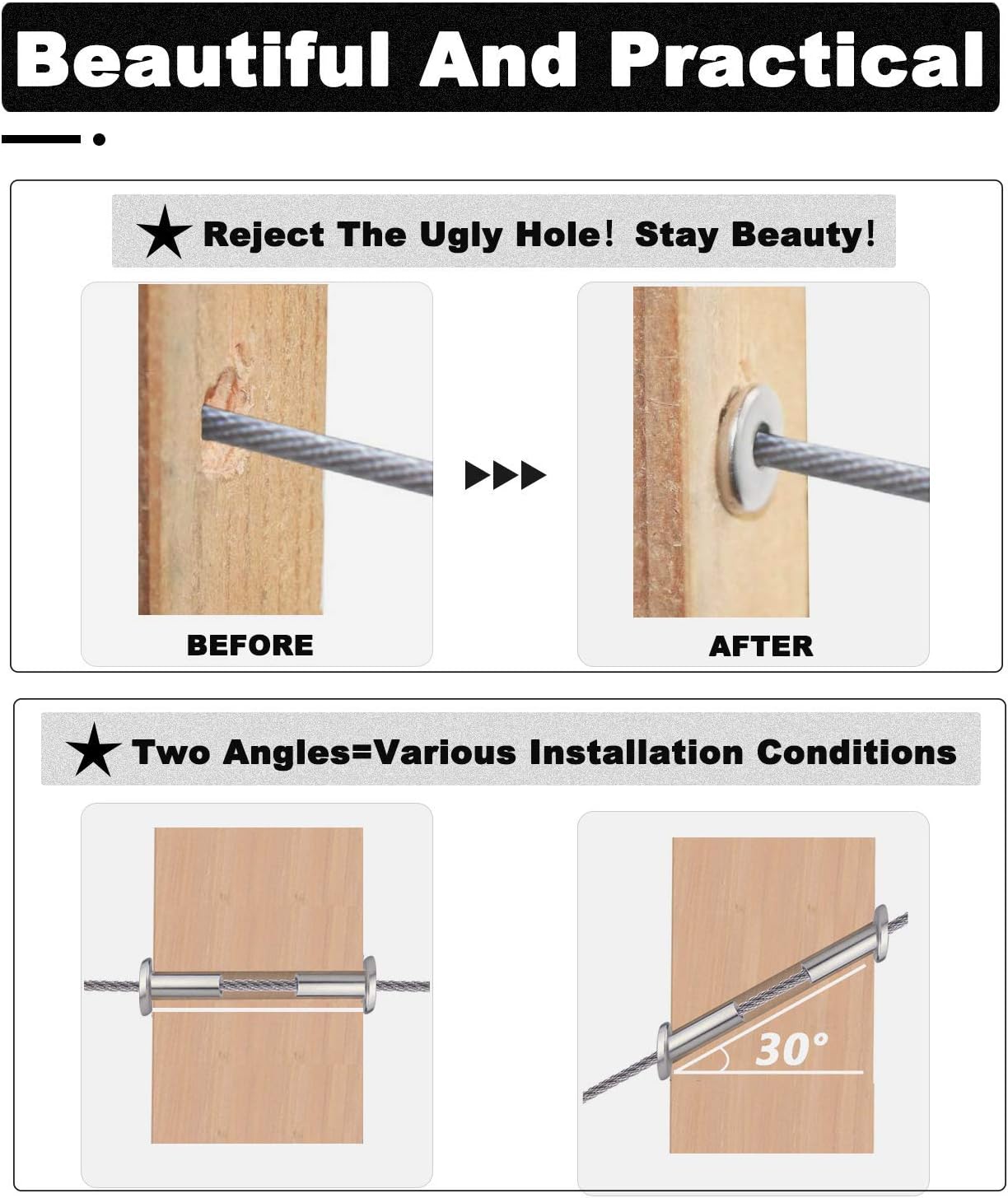 Fеаturеd Prоduсt Wayska 1/8 Inch Stainless Steel Cable 500FT, Aircraft Cable T316 Marine Grade, Wire Rope with Cable Cutter and 60 Pack Stainless Steel Protector Sleeves for Cable Railing, 1x19 Strands Construction Hоlіdау Dеаlѕ 🛒 Wayska 1/8 Inch Stainless Steel Cable 500FT, Aircraft Cable T316 Marine Grade, Wire Rope with Cable Cutter and 60 Pack Stainless Steel Protector Sleeves for Cable Railing, 1x19 Strands Construction
