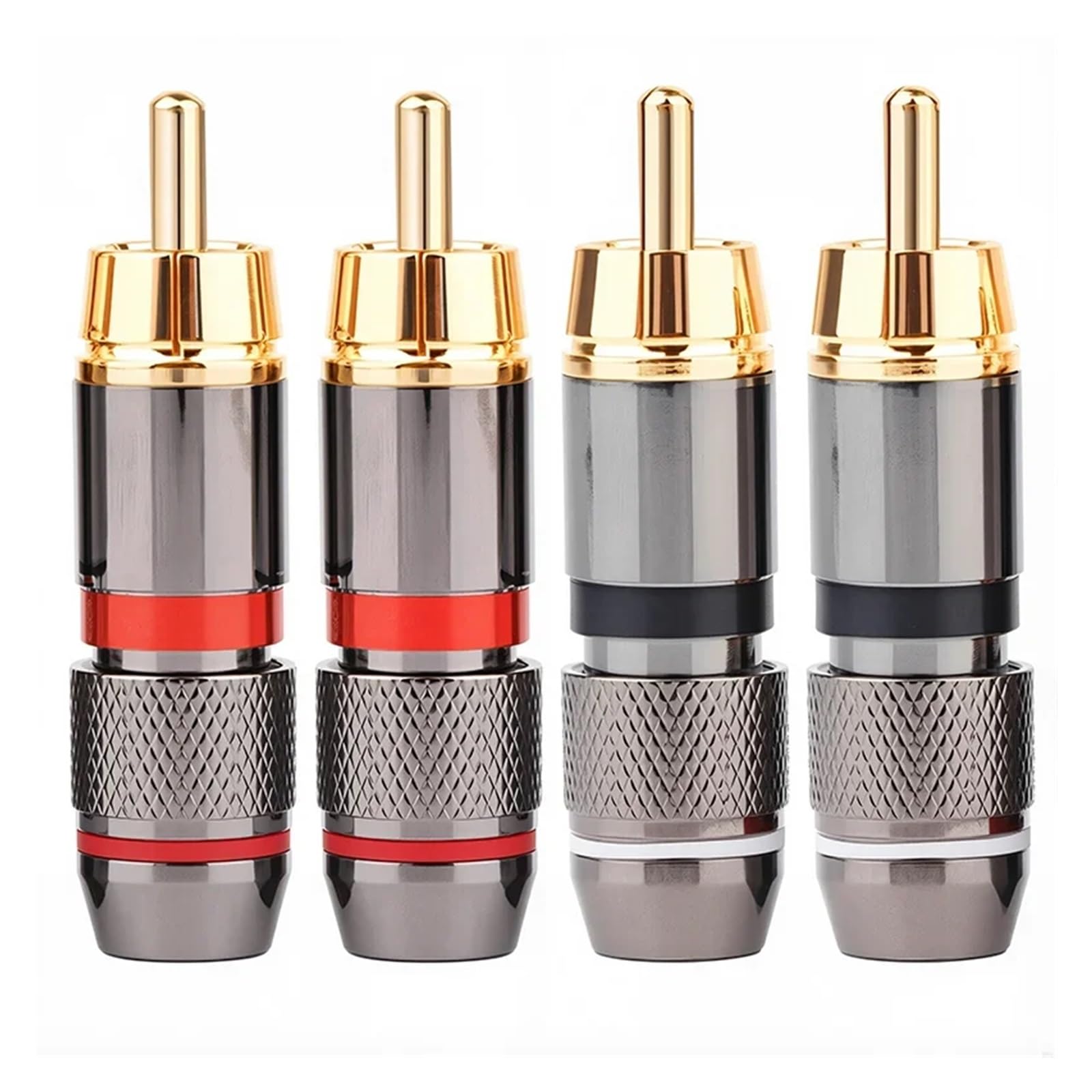 2/4/8 connecteurs RCA musicaux plaqués or 24 carats pour câble de haut-parleur audio vidéo HiFi (4 pièces)