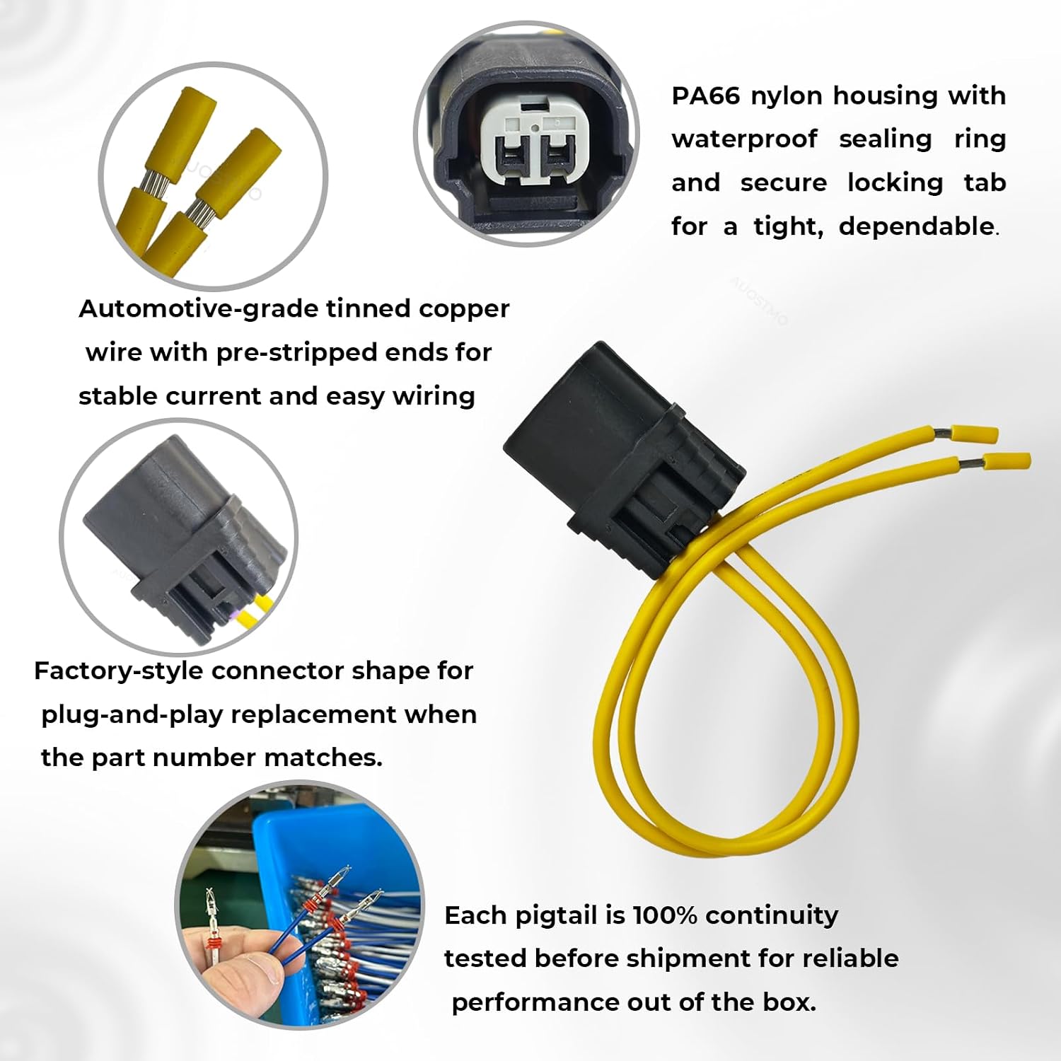 Coolant Temperature Sensor Connector Pigtail, OE 04320-SAA-A00, Compatible with Honda Accord Civic CRV Odyssey Pilot Passport Ridgeline HR-V Fit; Acura MDX TL RDX TLX ILX TSX