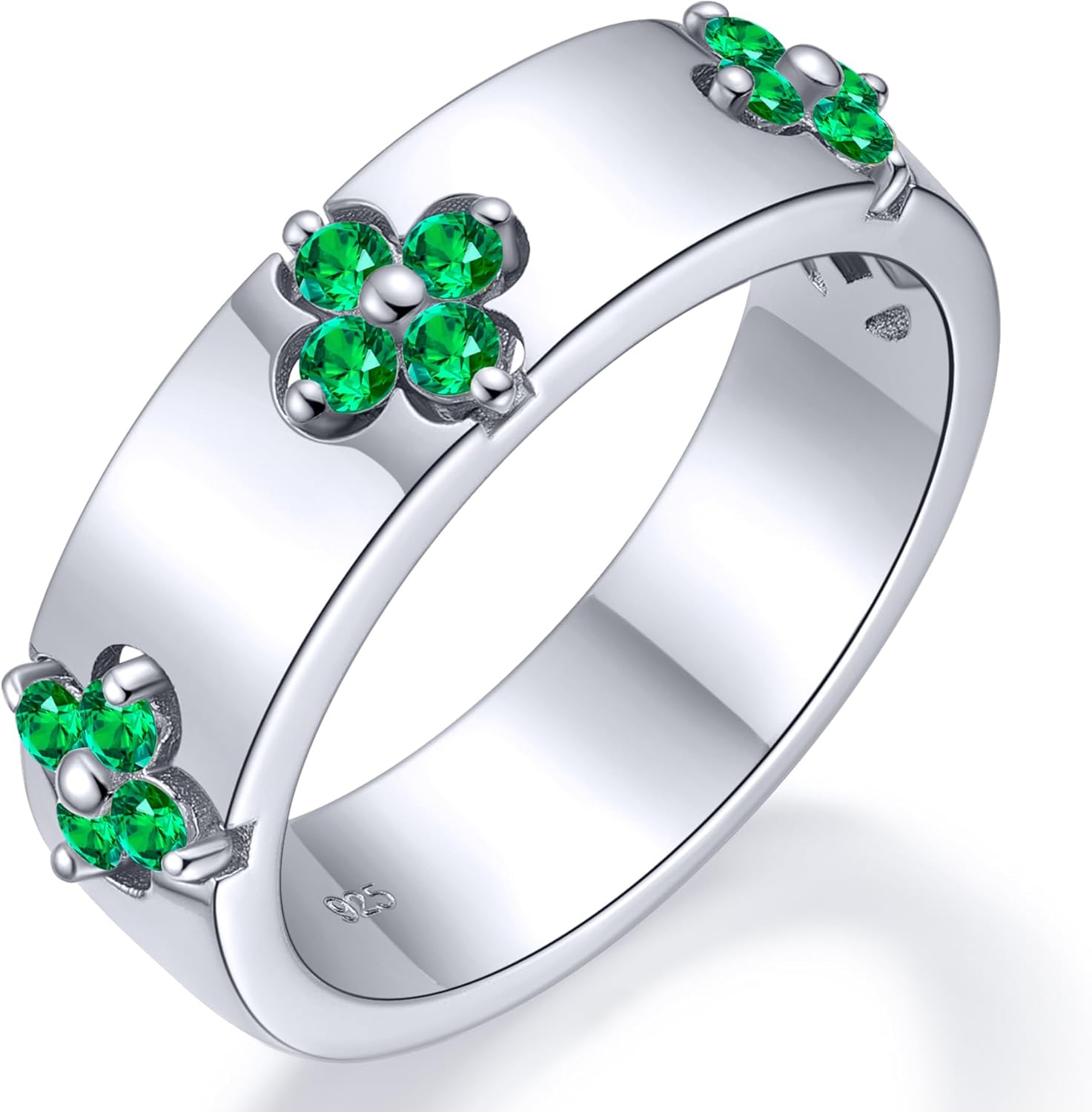 Premium Emerald&Moissanite Clover Rings for Lucky Togo Ubuy