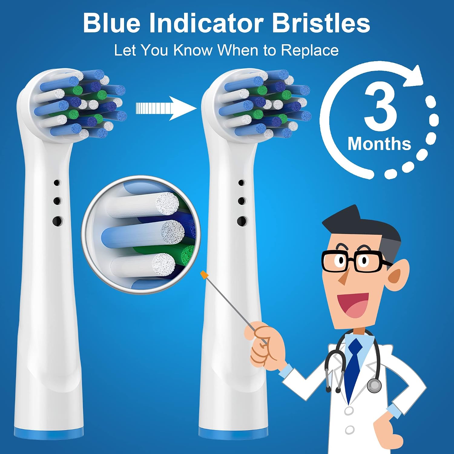8 Pcs Replacement Toothbrush Heads deep Cleaning Compatible with Oral B Braun, Professional Electric Toothbrush Brush Heads Compatible with Oral b Replacement Heads Refill 7000/Pro 1000/9600/500/3000 image 3