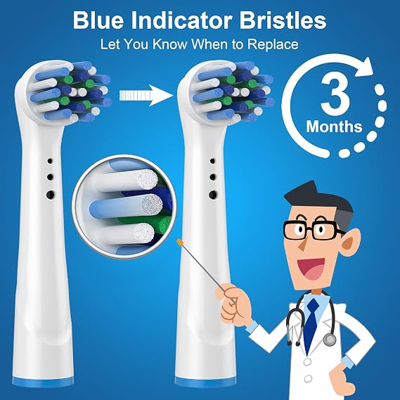 8 Pcs Replacement Toothbrush Heads deep Cleaning Compatible with Oral B Braun, Professional Electric Toothbrush Brush Heads Compatible with Oral b Replacement Heads Refill 7000/Pro 1000/9600/500/3000
