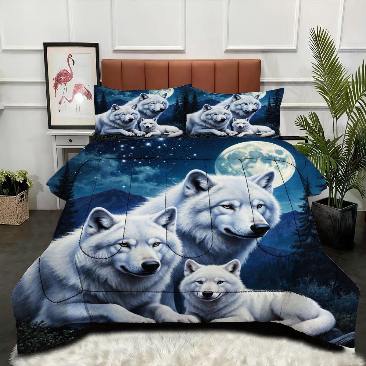 Couette 220 x 240 cm Loup réversible pour en finir avec la corvée de la housse de lit