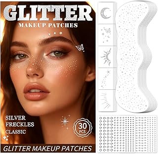 Juego de 30 tatuajes faciales y gemas faciale...