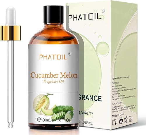 Miniatura 2 de Aceites de fragancia de pepino y melón PHATOIL 3.38 FL. OZ para aromaterapia, aceites esenciales para difusores para el hogar, perfectos para
